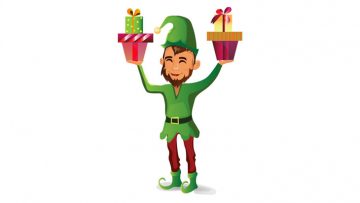 elf-holding-two-presents