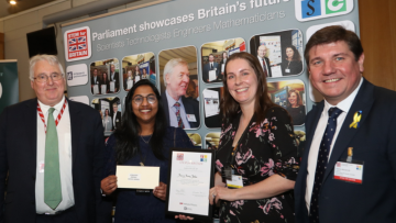 Stephen Benn and Stephen Metcalfe MP with some of the winners of 2022 STEM for Britain event.
