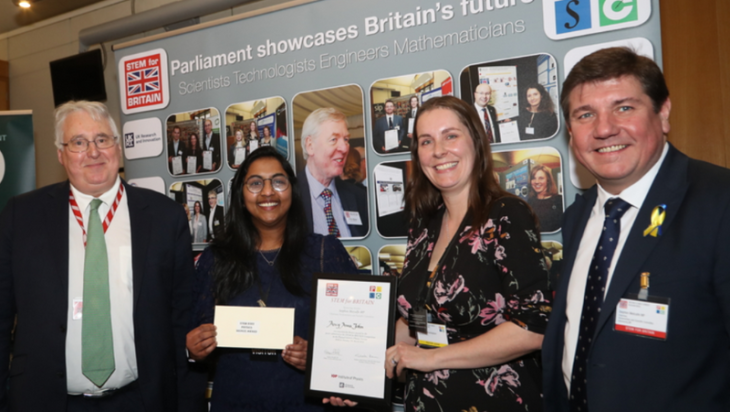 Stephen Benn and Stephen Metcalfe MP with some of the winners of 2022 STEM for Britain event.