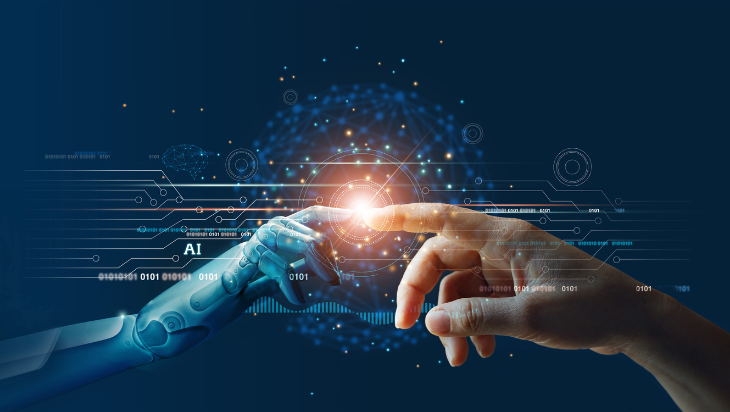 robot hand and human hand