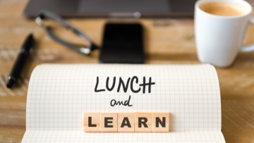 Lunch and Learn: Smarter, Safer and More Sustainable Internet of Things Monitoring Laptop and coffee cup with text reading Lunch and learn